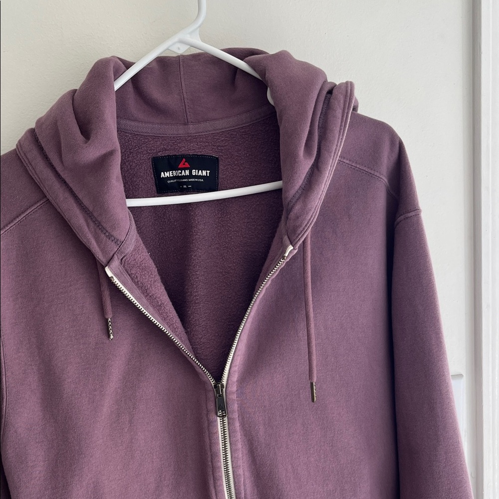 American Giant purple Full-Zip Hoodie